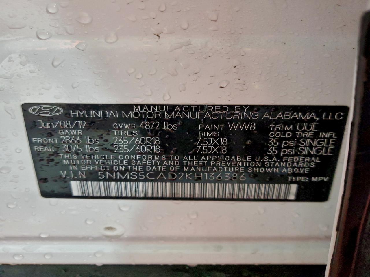 2019 HYUNDAI SANTA FE LIMITED photo 13