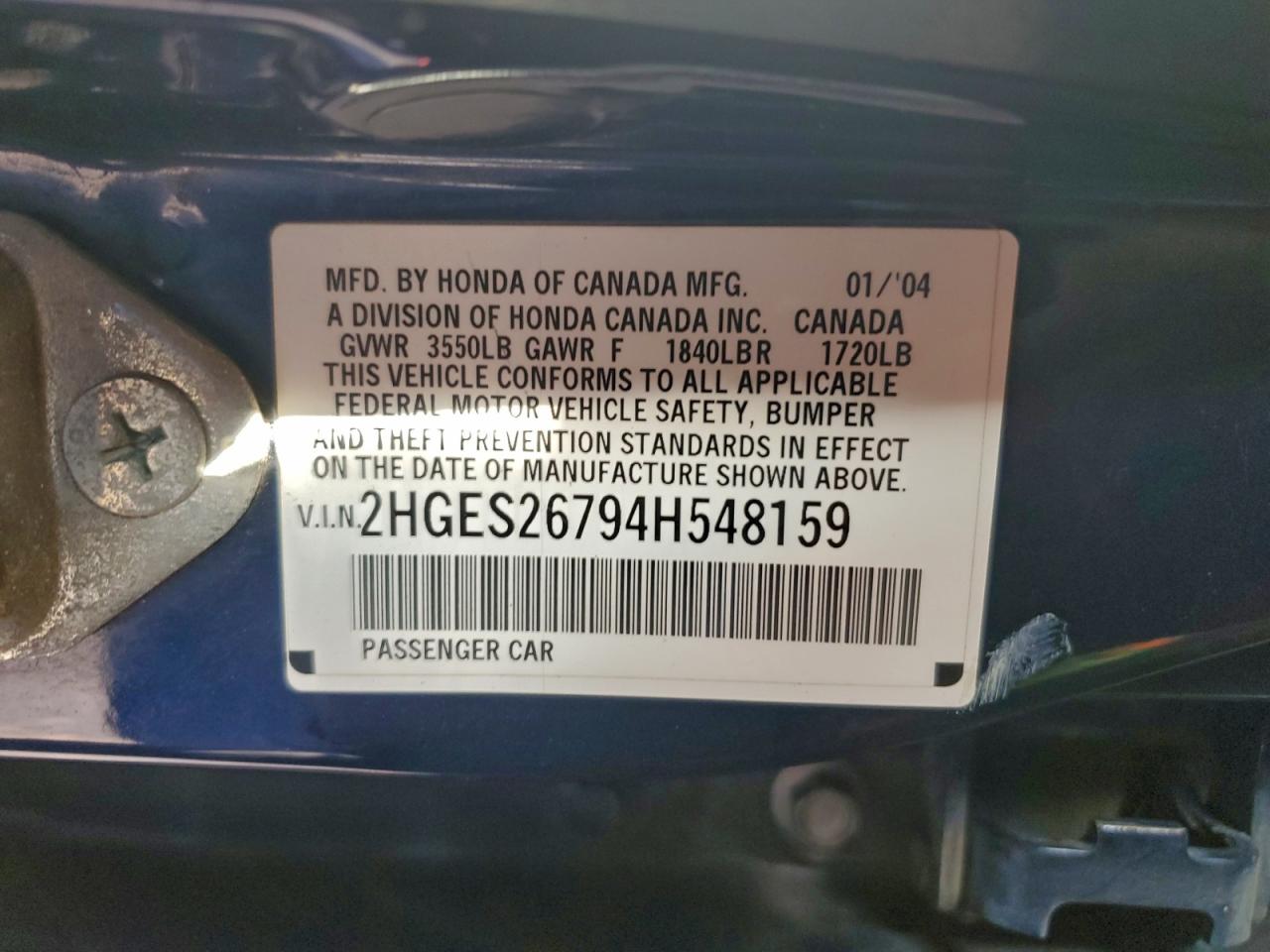 2004 HONDA CIVIC EX photo 13