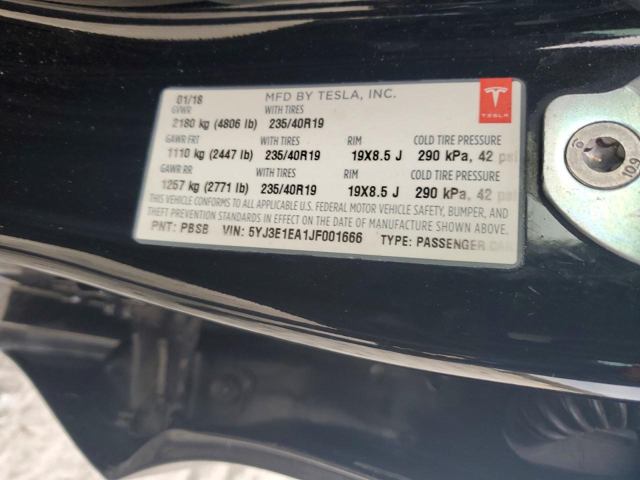 2018 TESLA MODEL 3 photo 12