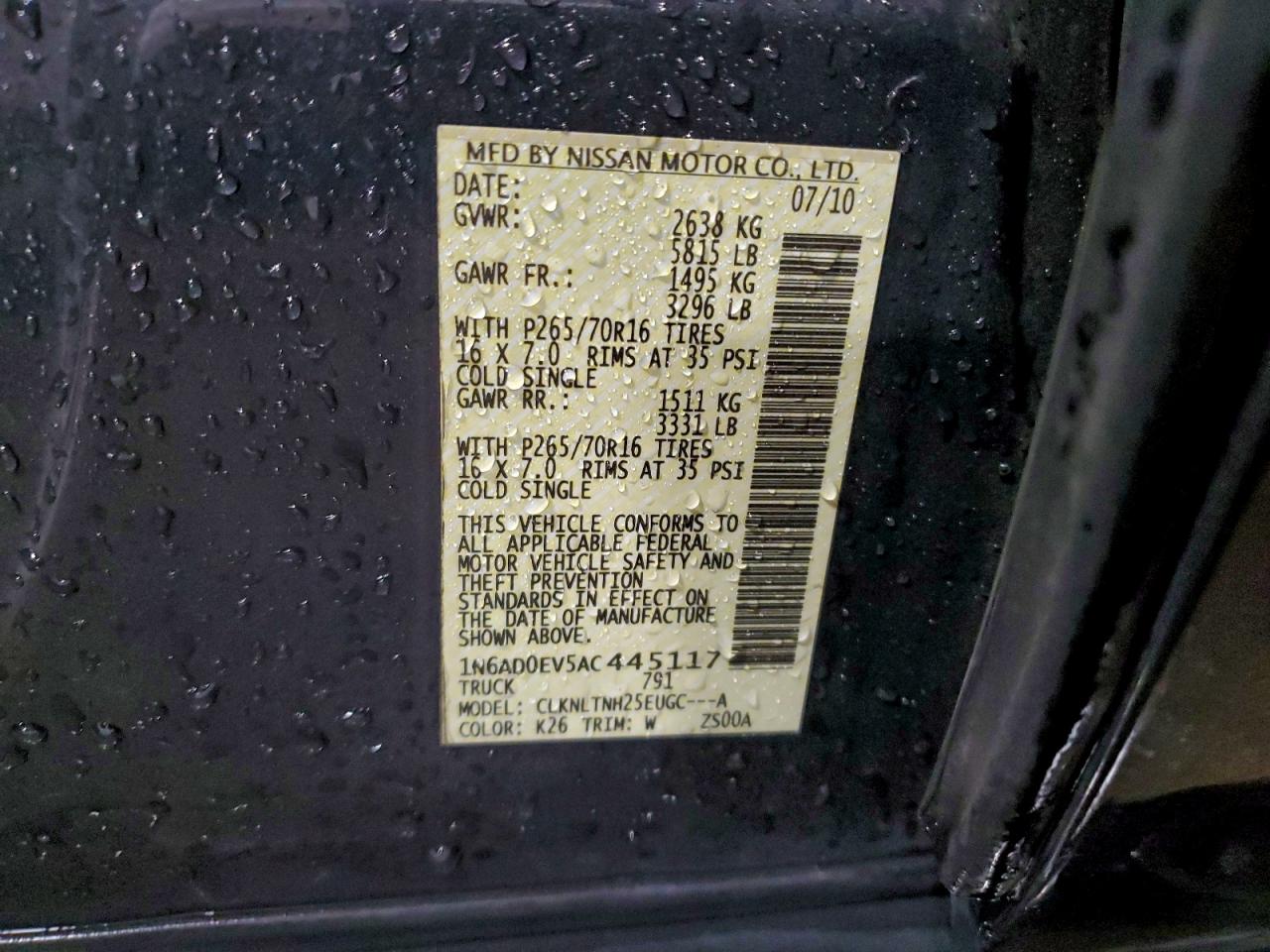 2010 NISSAN FRONTIER CREW CAB SE photo 12