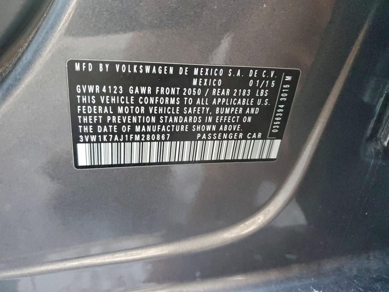 2015 VOLKSWAGEN JETTA BASE photo 12