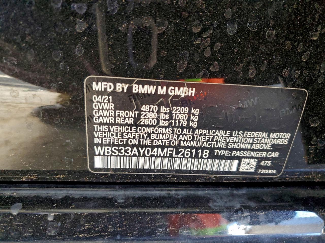 2021 BMW M3 COMPETITION photo 12