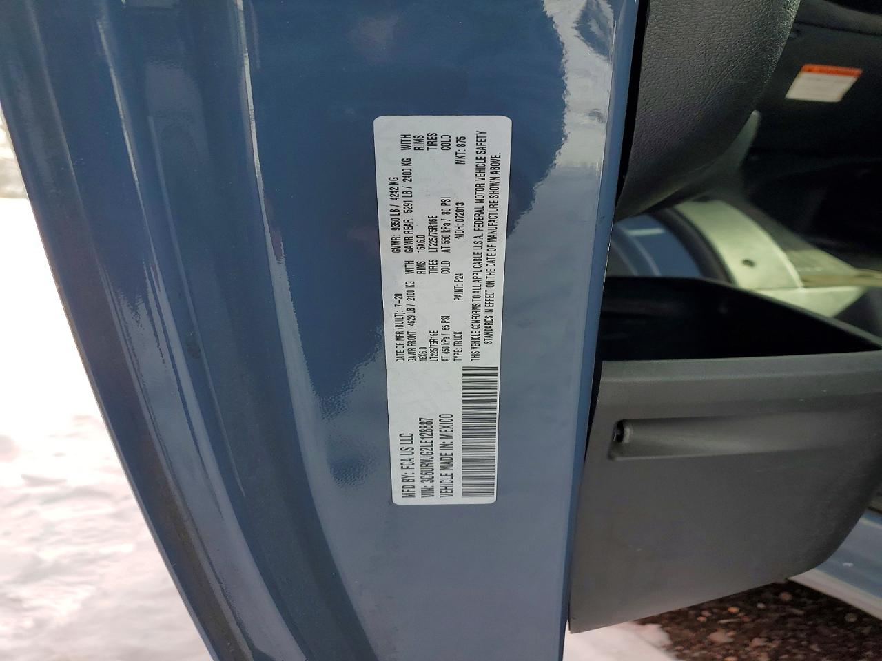 2020 RAM PROMASTER 3500 DELIVERY VAN photo 13