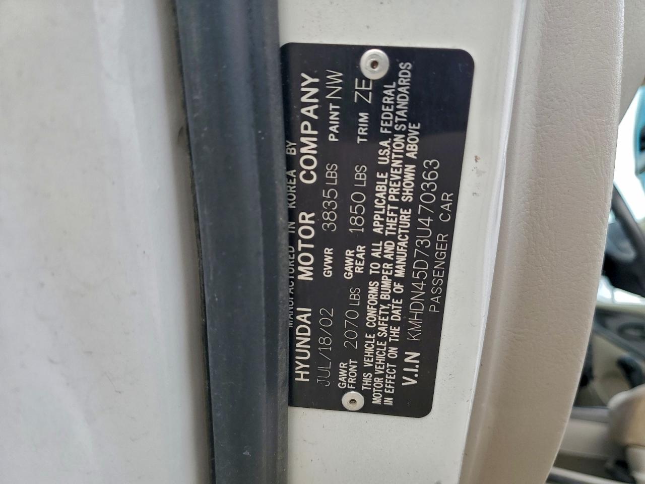 2003 HYUNDAI ELANTRA photo 12