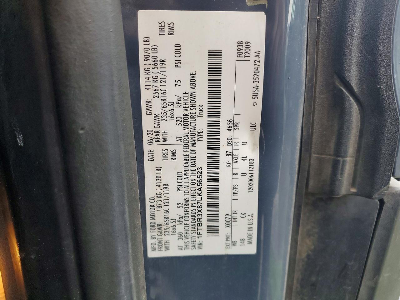2020 FORD TRANSIT T-250 photo 13