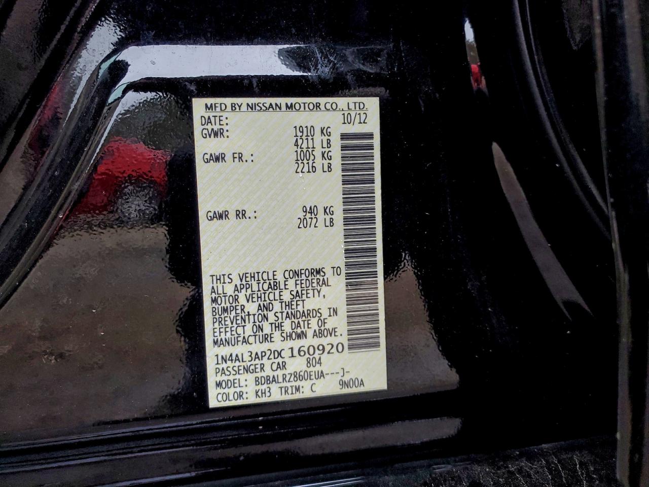 2013 NISSAN ALTIMA 2.5 photo 13