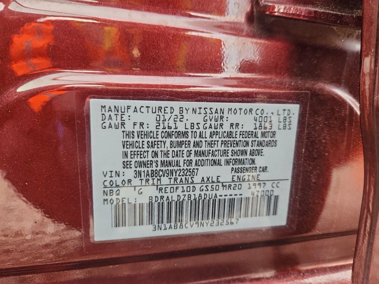 2022 NISSAN SENTRA SV photo 12