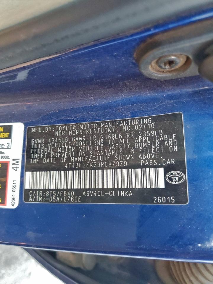 2011 TOYOTA CAMRY BASE photo 12