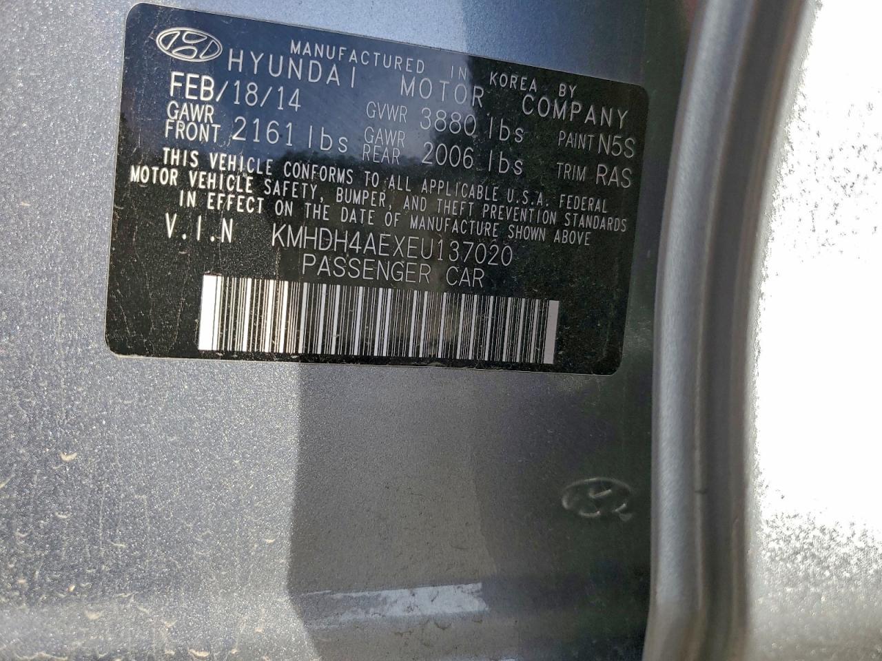 2014 HYUNDAI ELANTRA SE photo 12