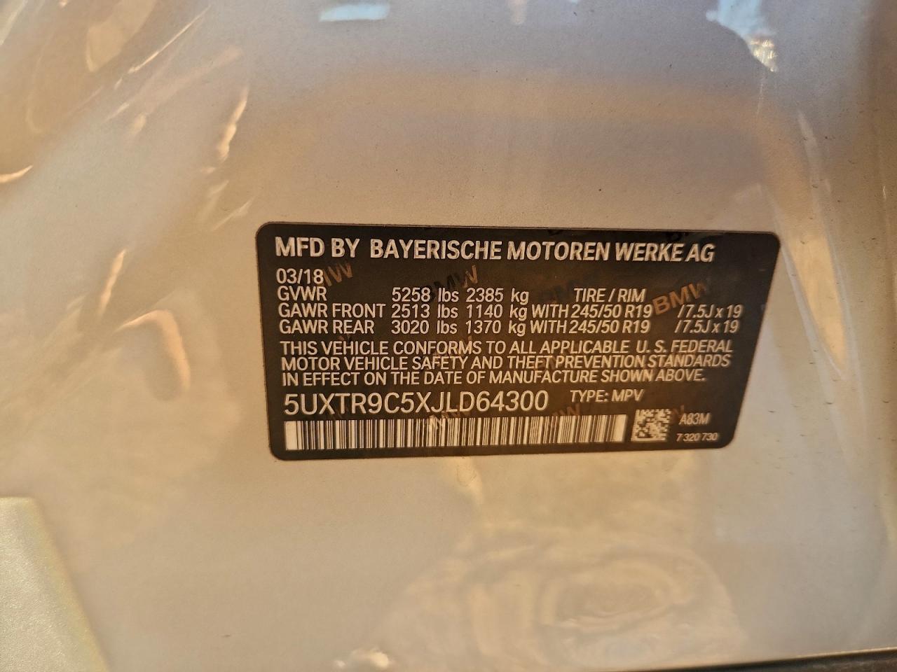 2018 BMW X3 XDRIVE30I photo 13