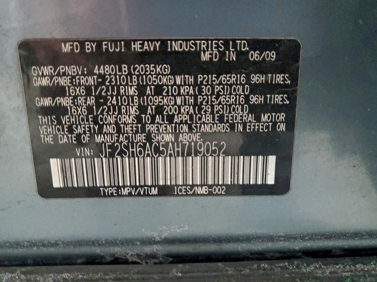 2010 SUBARU FORESTER 2.5X photo 13