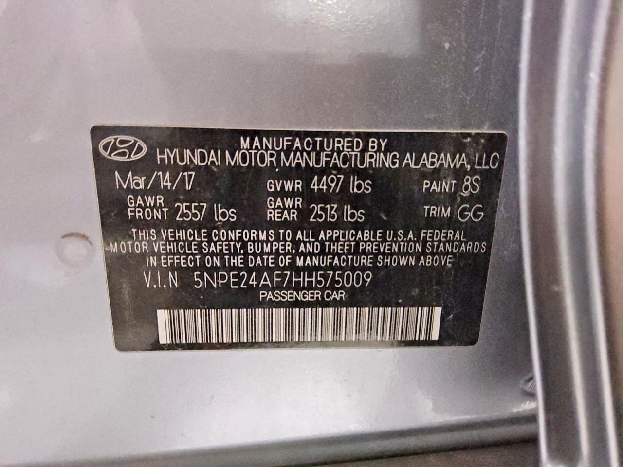 2017 HYUNDAI SONATA SE photo 12
