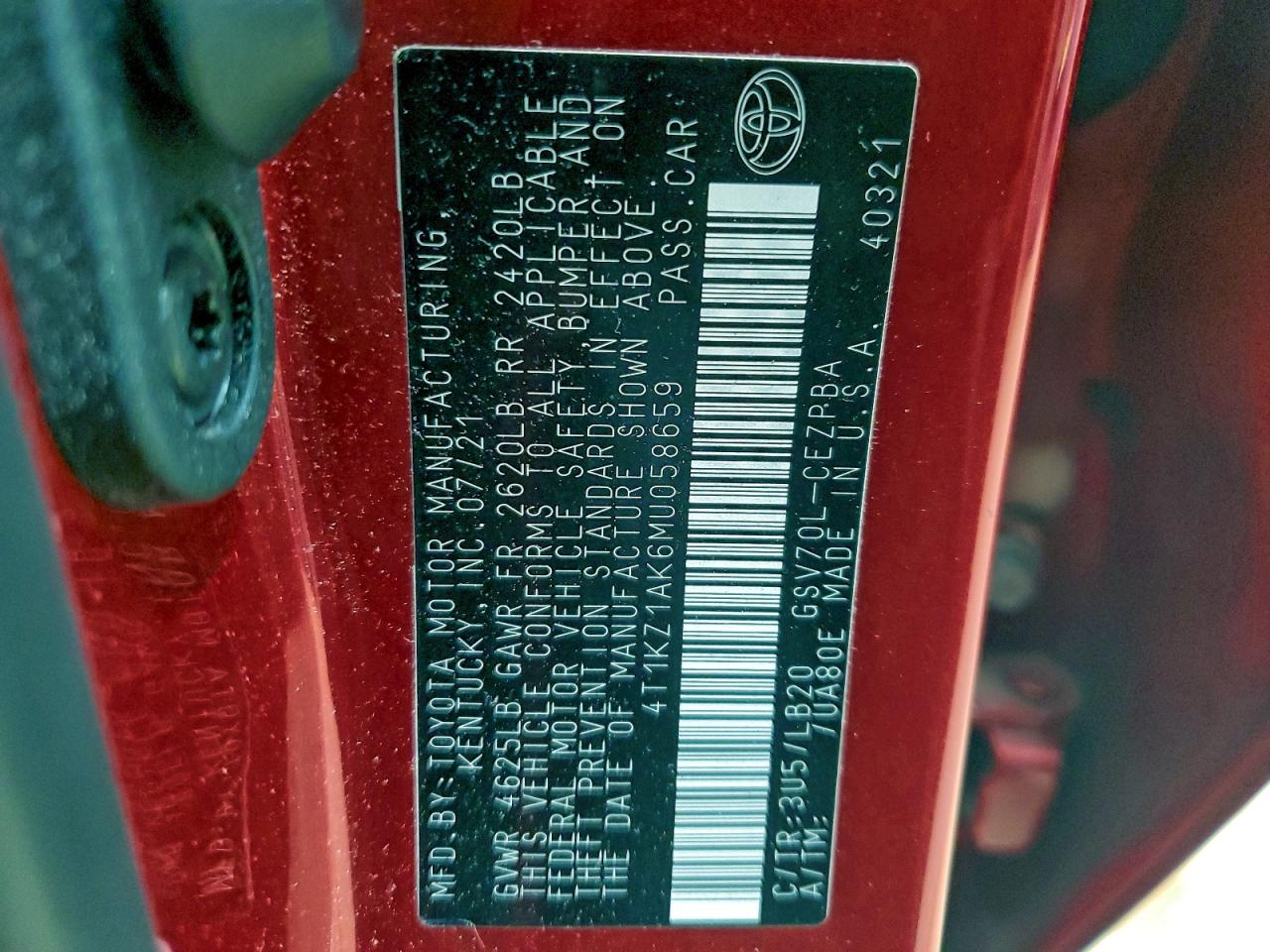2021 TOYOTA CAMRY TRD photo 12