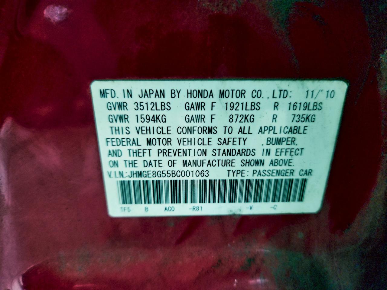 2011 HONDA FIT SPORT photo 34