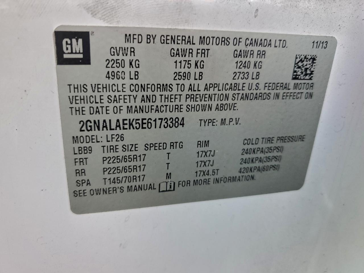 2014 CHEVROLET EQUINOX LS photo 37