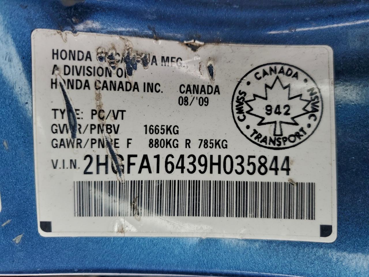 2009 HONDA CIVIC DX-G photo 12