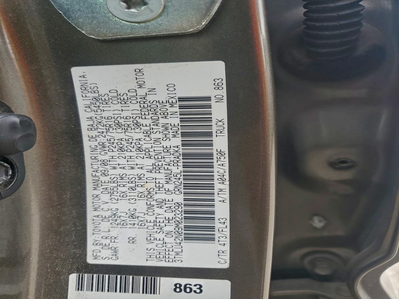 2009 TOYOTA TACOMA DOUBLE CAB photo 12