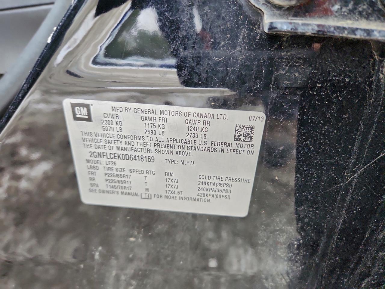 2013 CHEVROLET EQUINOX LS photo 13