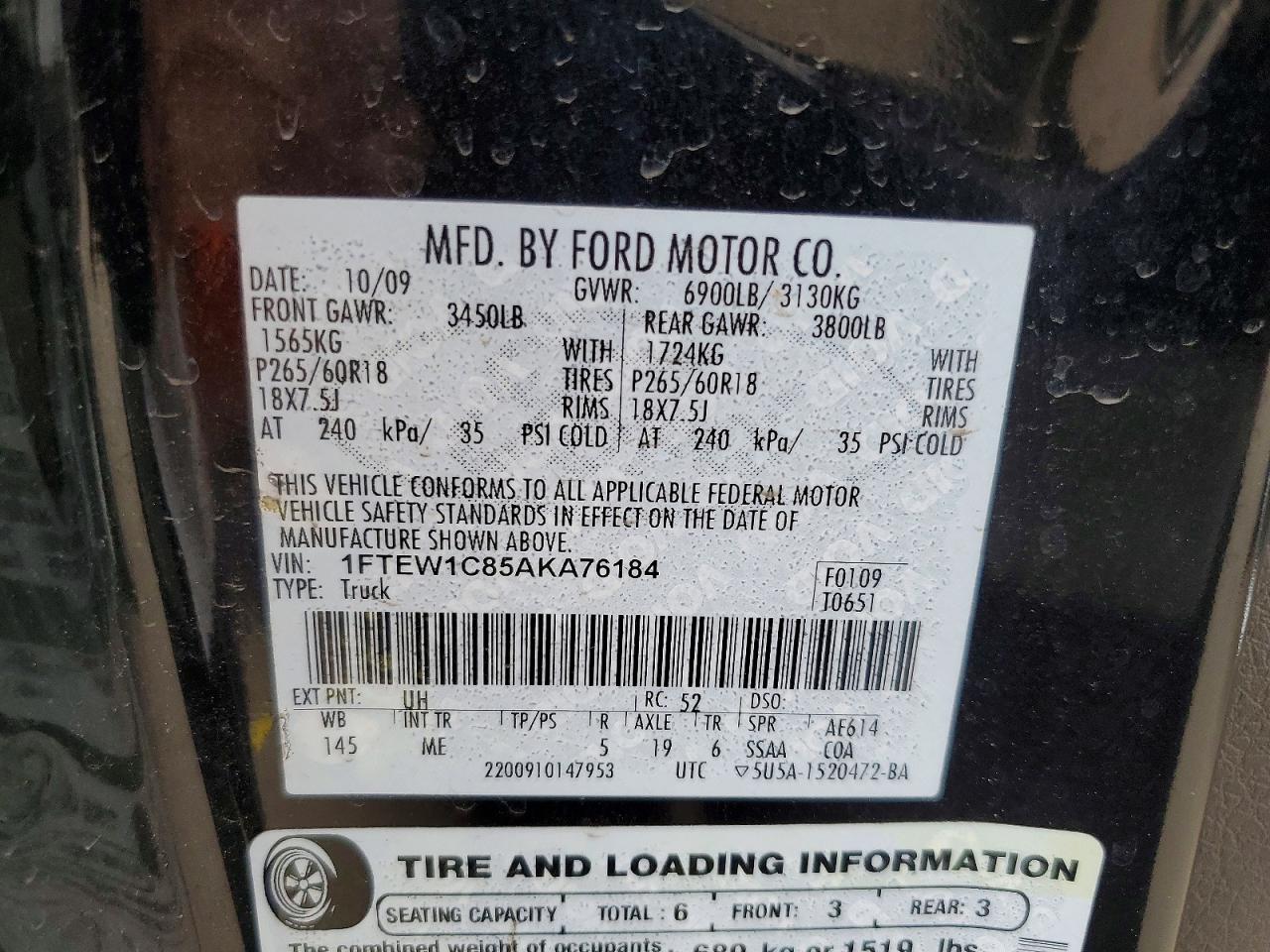 2010 FORD F150 SUPERCREW photo 12