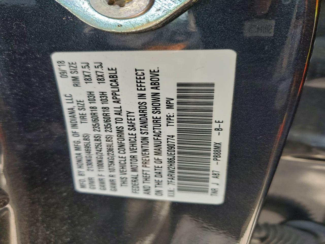 2018 HONDA CR-V EXL photo 13