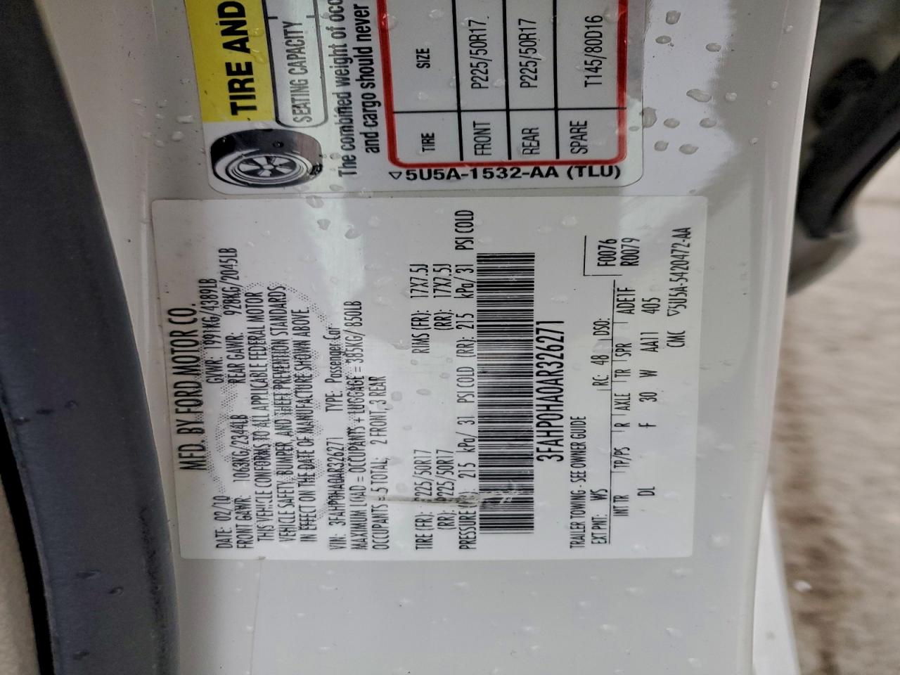2010 FORD FUSION SE photo 13