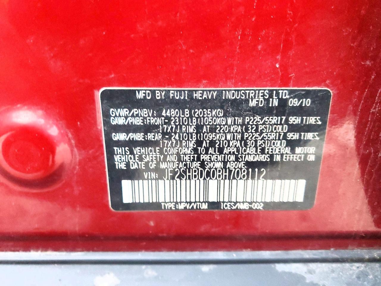 2011 SUBARU FORESTER 2.5X PREMIUM photo 13