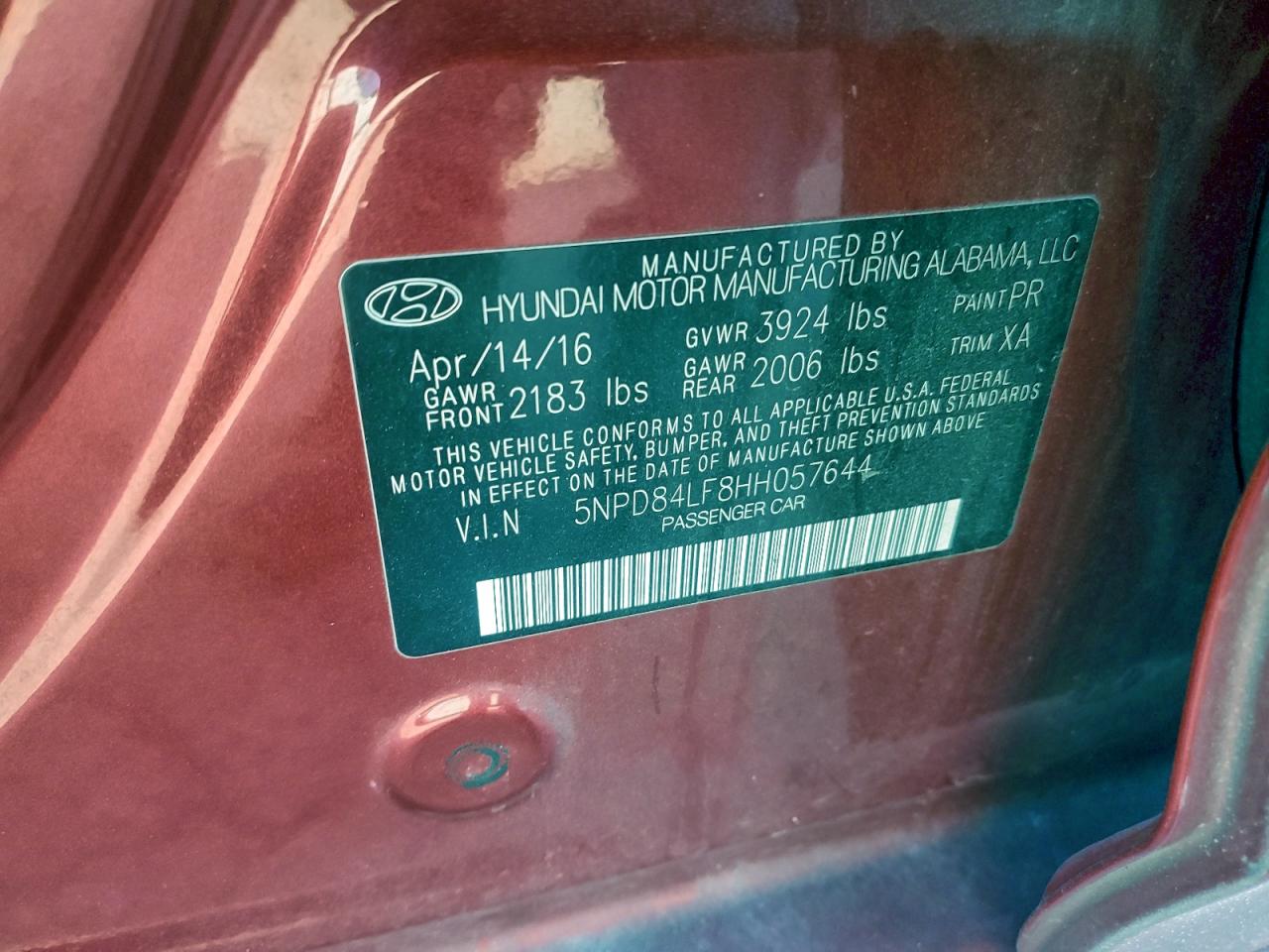 2017 HYUNDAI ELANTRA SE photo 12
