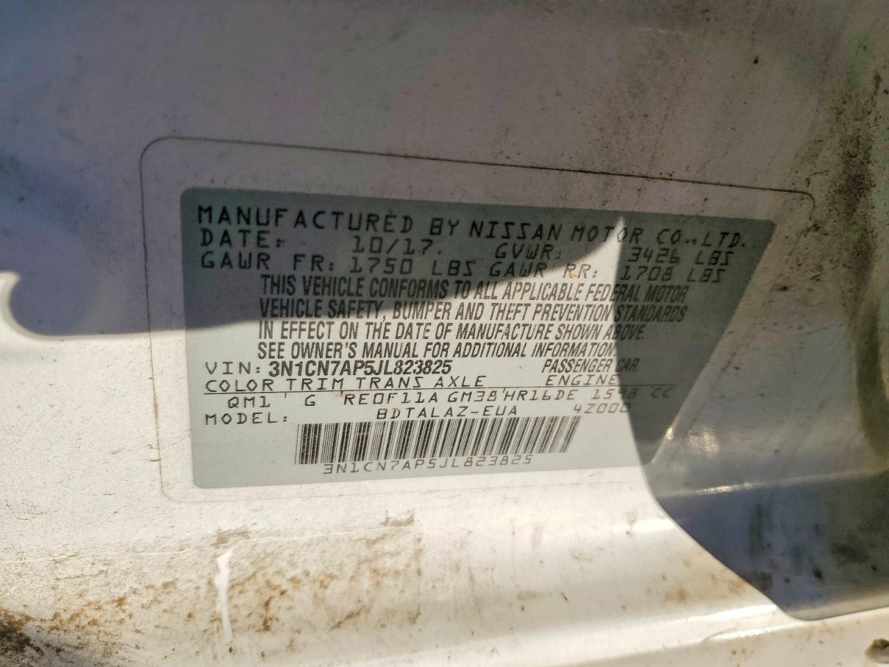 2018 NISSAN VERSA S PLUS photo 12