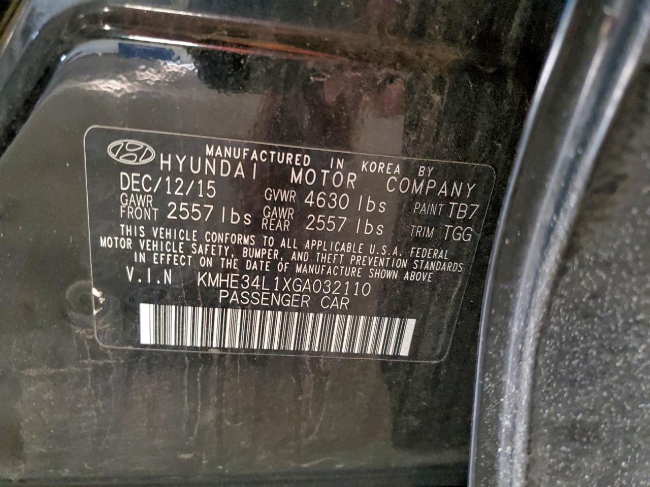 2016 HYUNDAI SONATA HYBRID photo 12