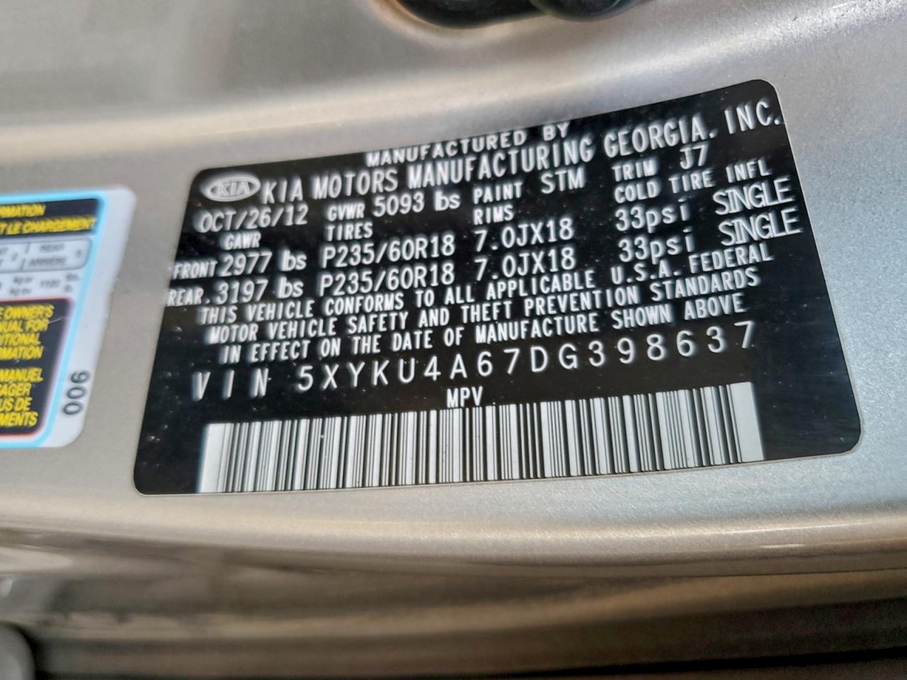 2013 KIA SORENTO EX photo 13
