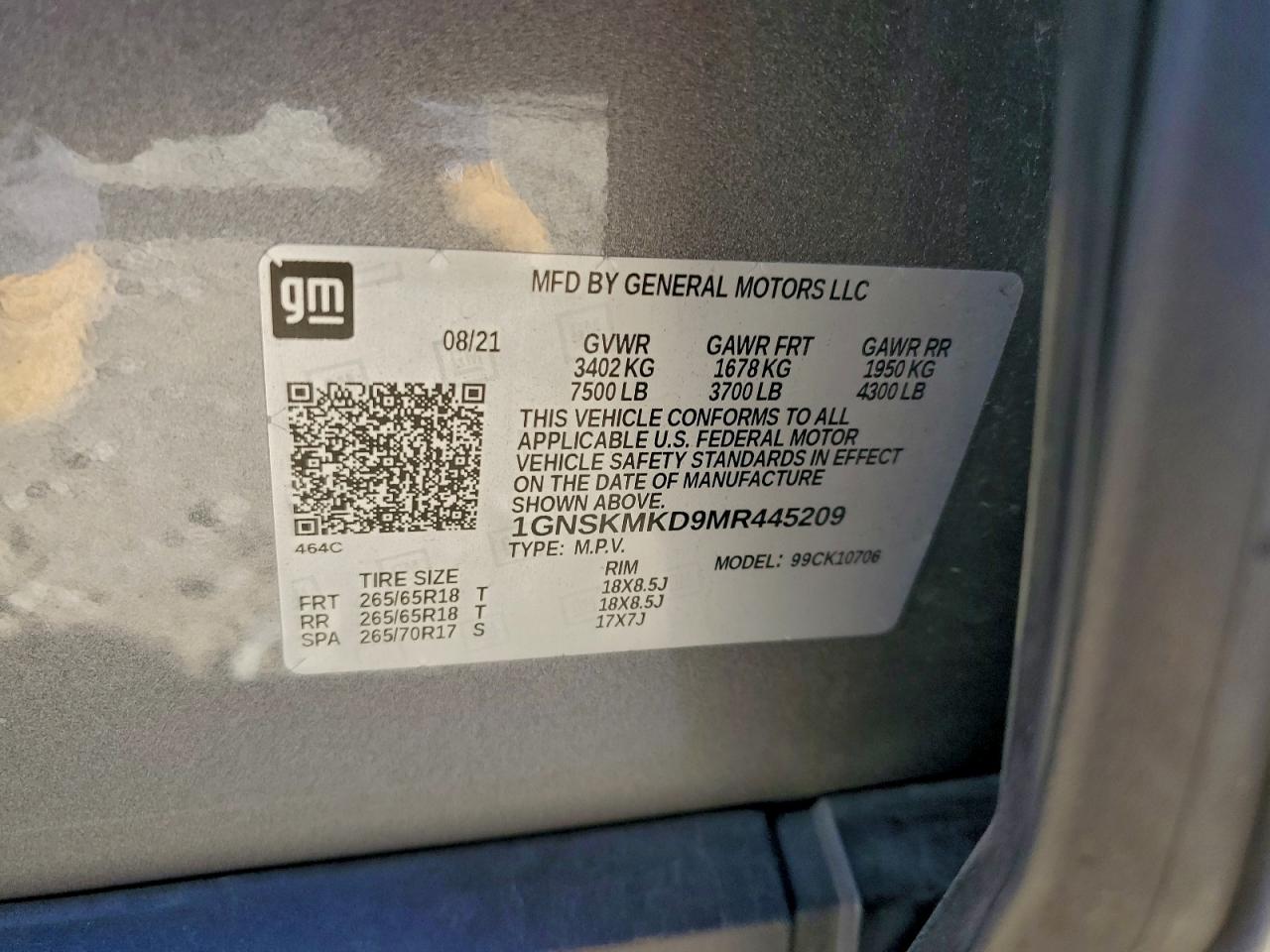 2021 CHEVROLET TAHOE K1500 LS photo 14