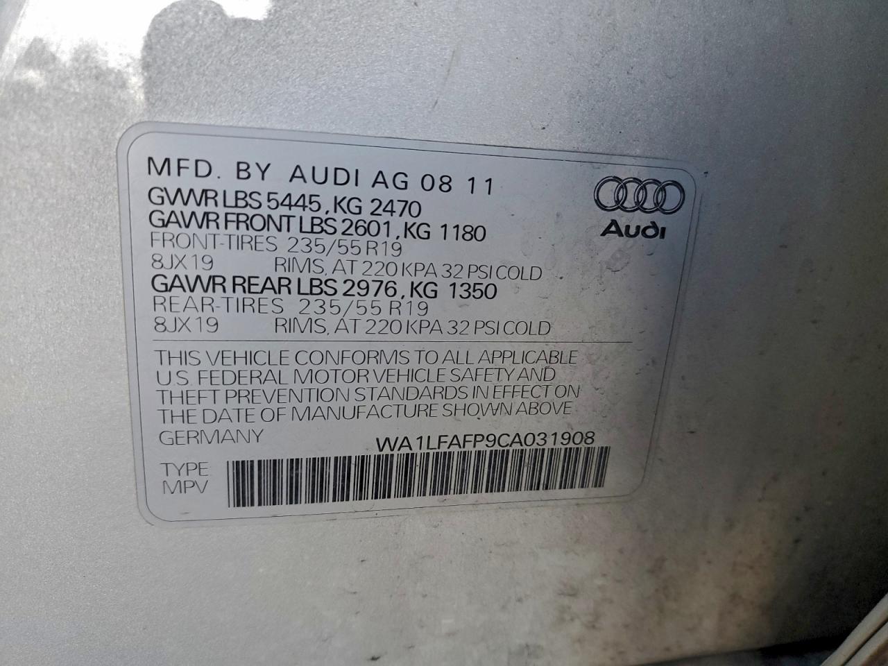 2012 AUDI Q5 PREMIUM PLUS photo 13