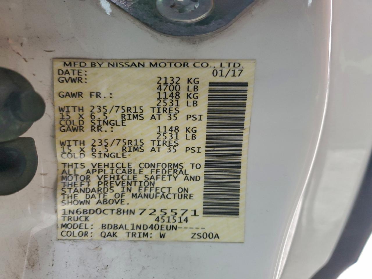 2017 NISSAN FRONTIER S photo 13