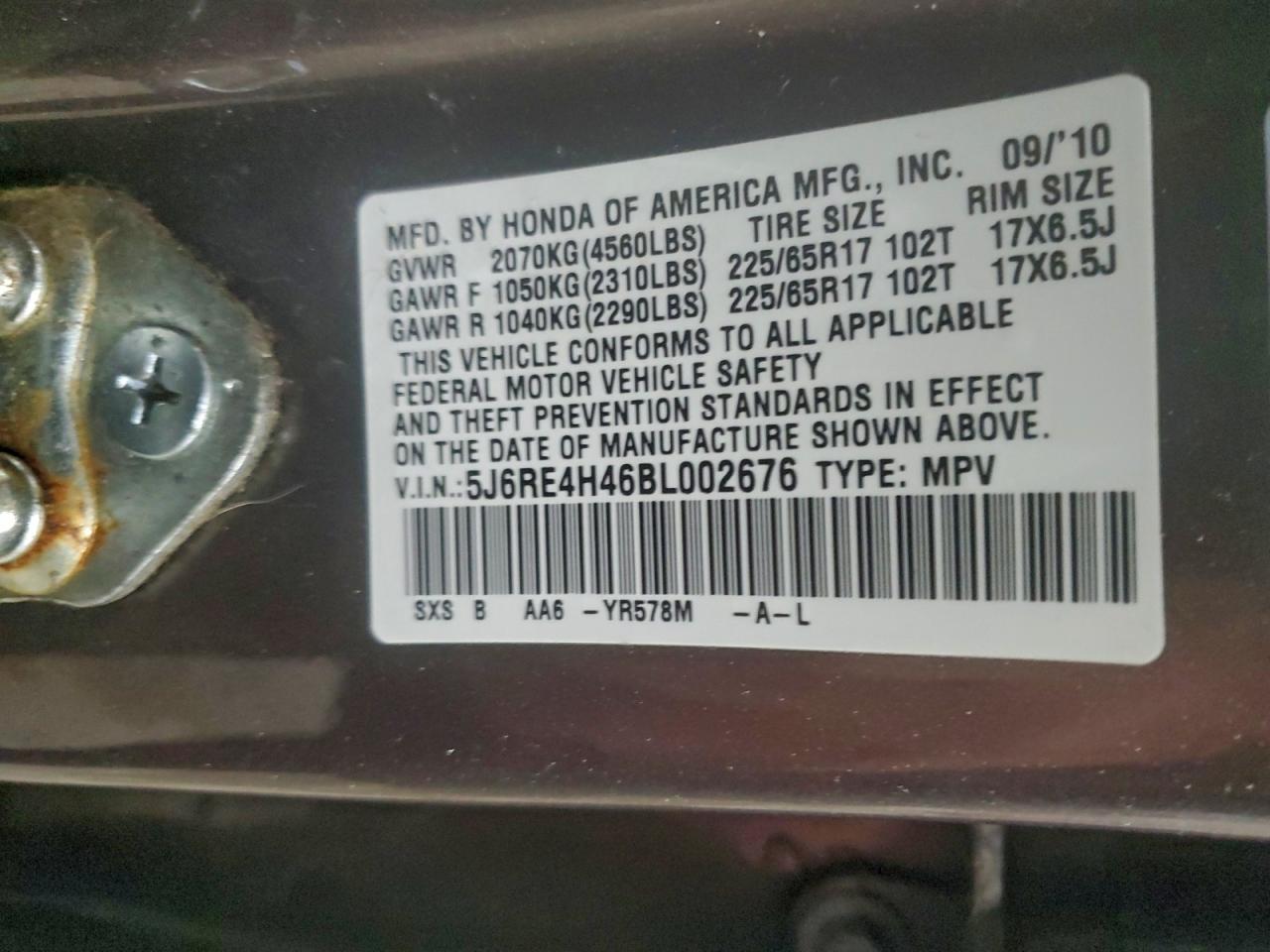 2011 HONDA CR-V SE photo 13