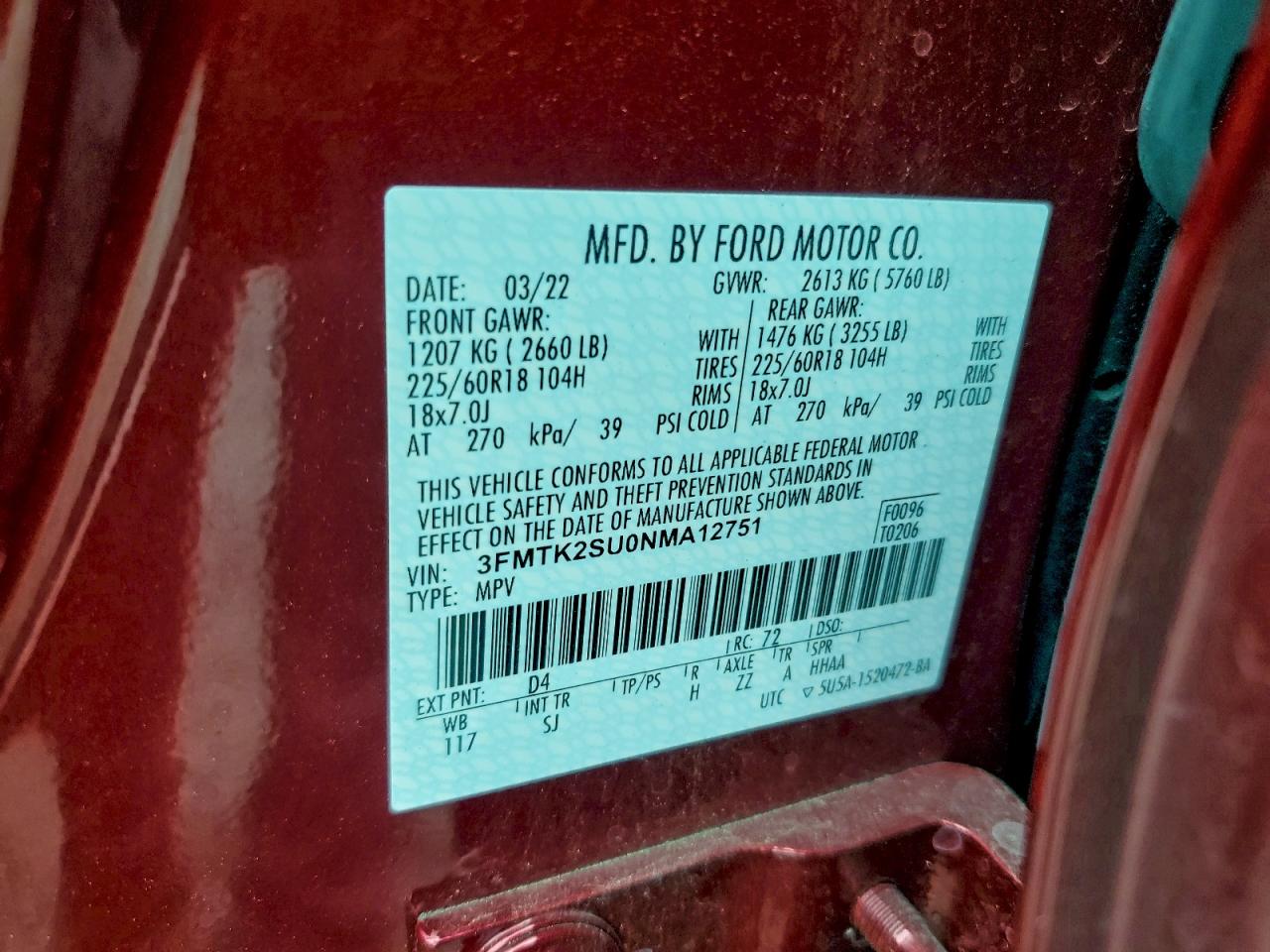 2022 FORD MUSTANG MACH-E CALIFORNIA ROUTE 1 photo 14