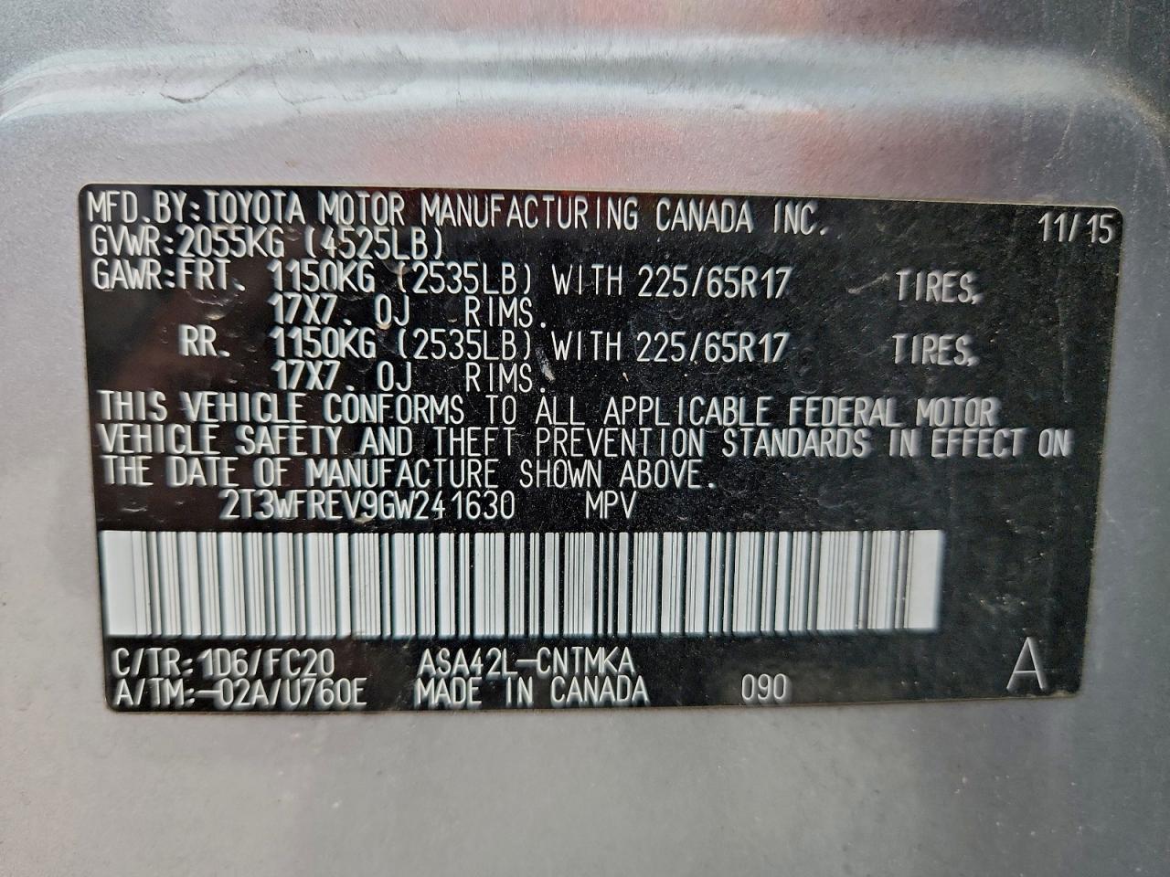 2016 TOYOTA RAV4 XLE photo 13
