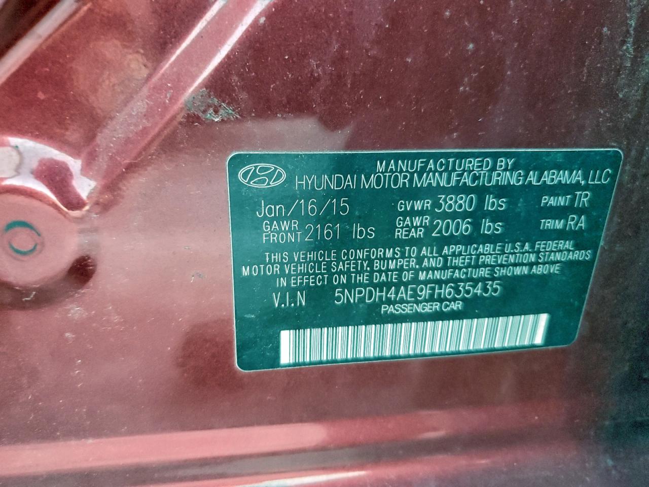 2015 HYUNDAI ELANTRA SE photo 12
