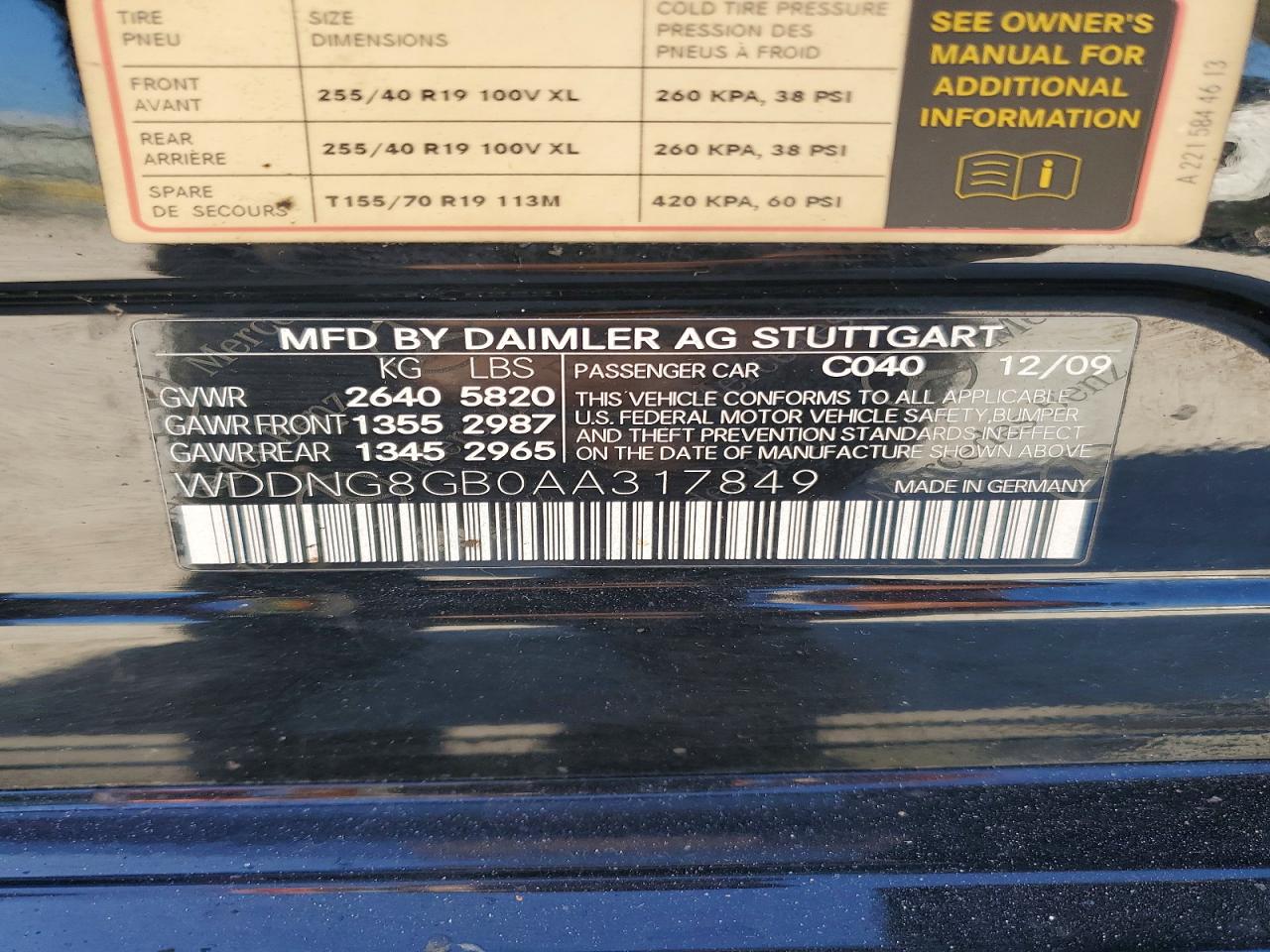 2010 MERCEDES-BENZ S 550 4MATIC photo 13