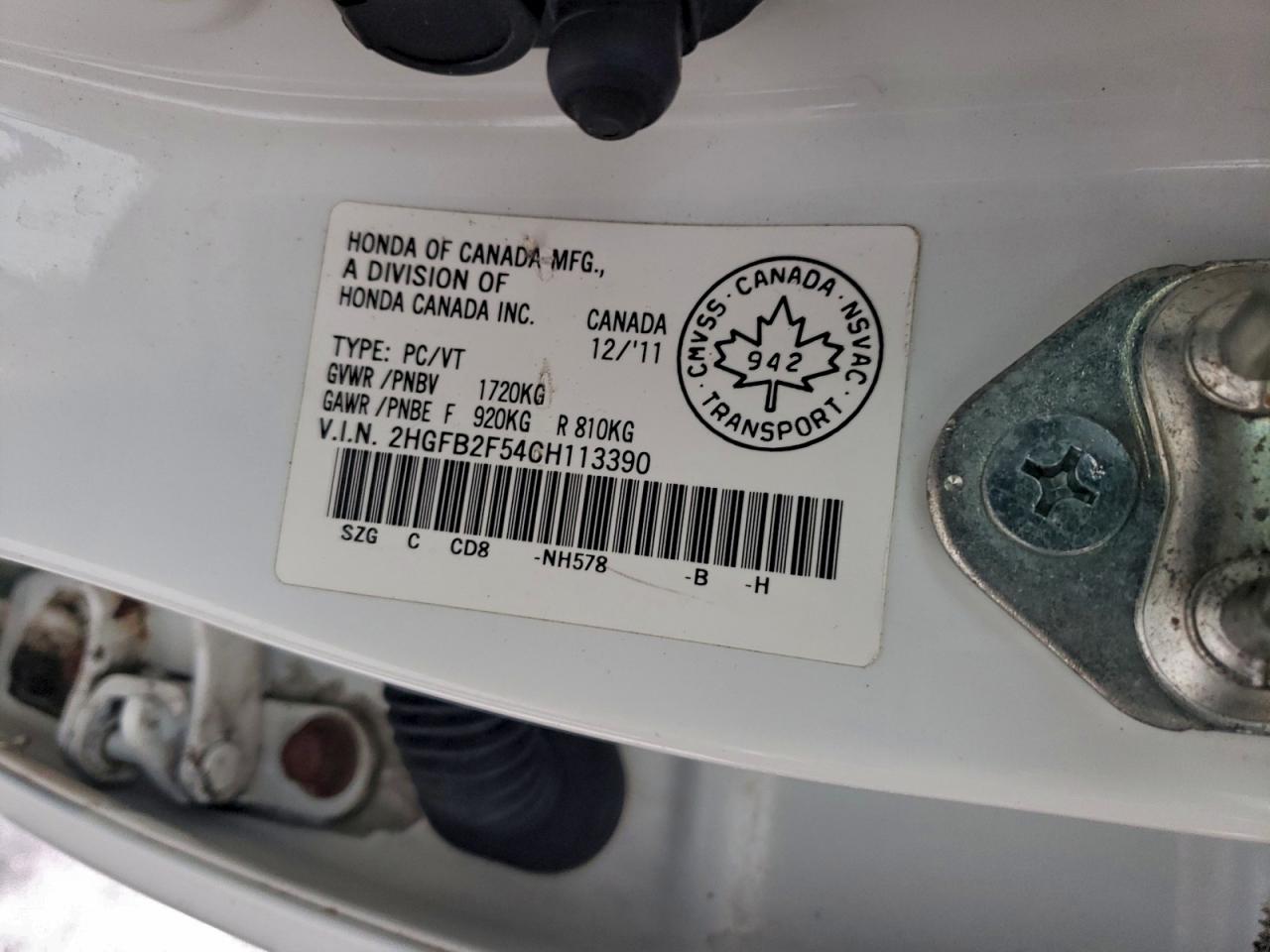 2012 HONDA CIVIC LX photo 12