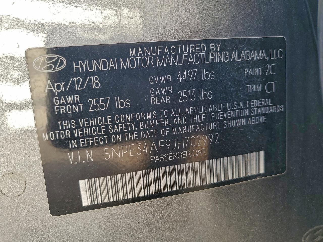 2018 HYUNDAI SONATA SPORT photo 12