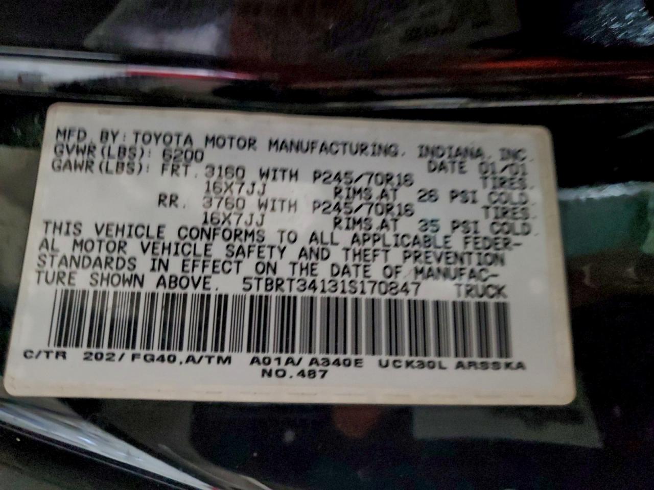2001 TOYOTA TUNDRA ACCESS CAB photo 12