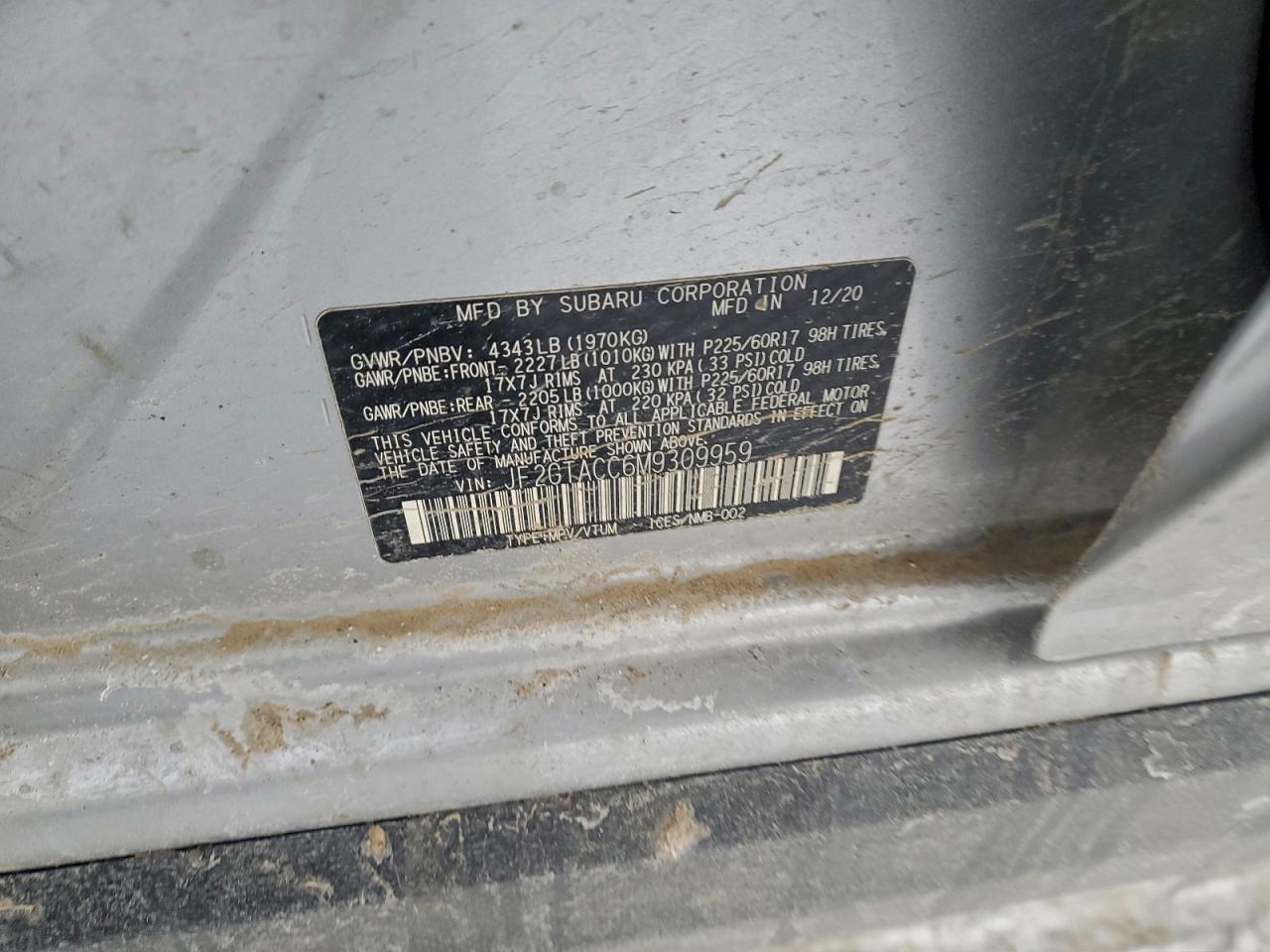 2021 SUBARU CROSSTREK PREMIUM photo 13