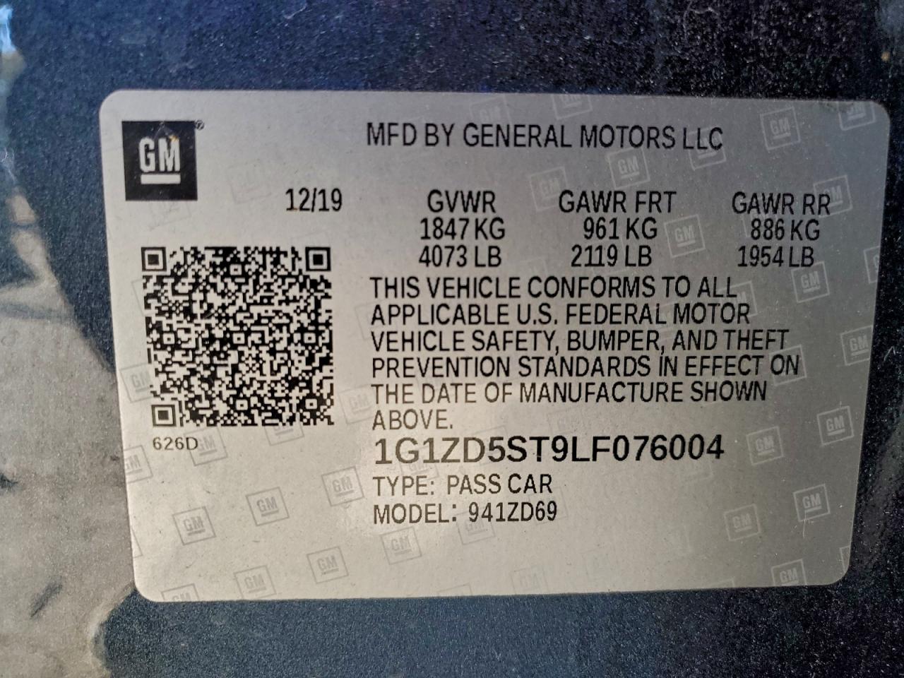 2020 CHEVROLET MALIBU LT photo 12