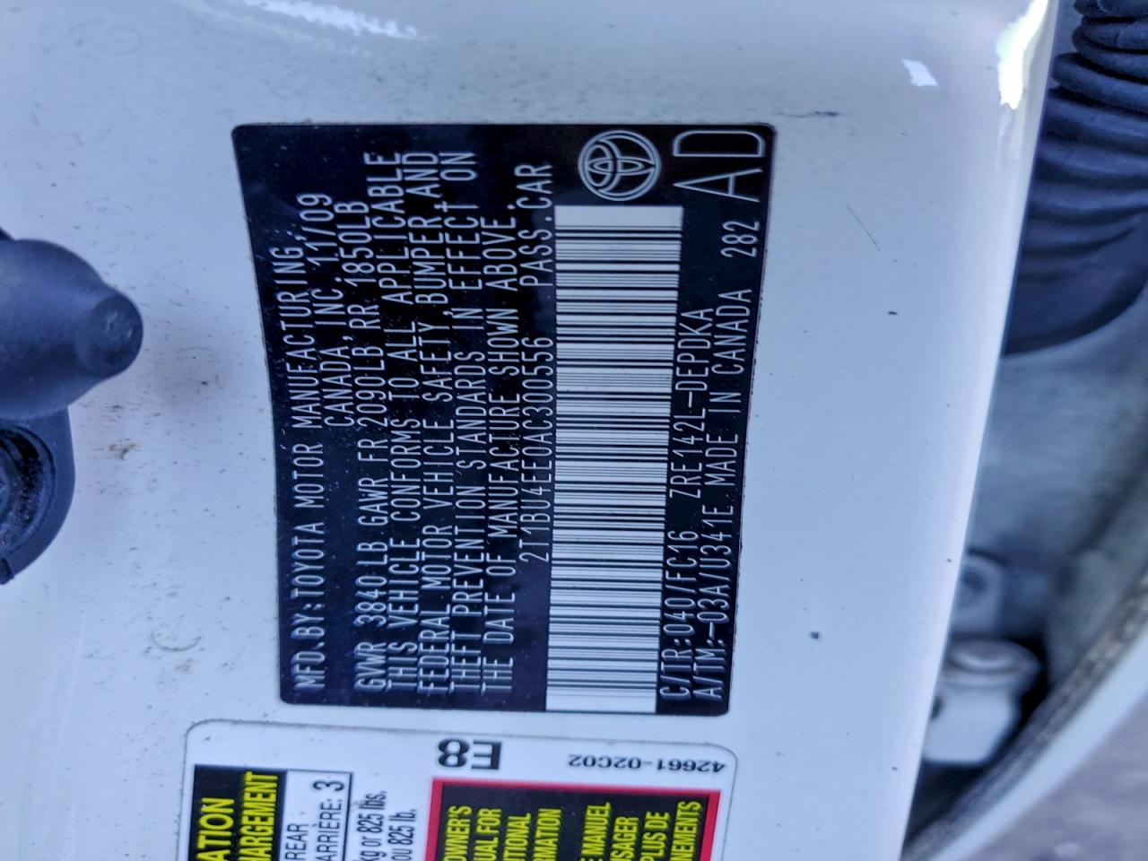 2010 TOYOTA COROLLA BASE photo 12