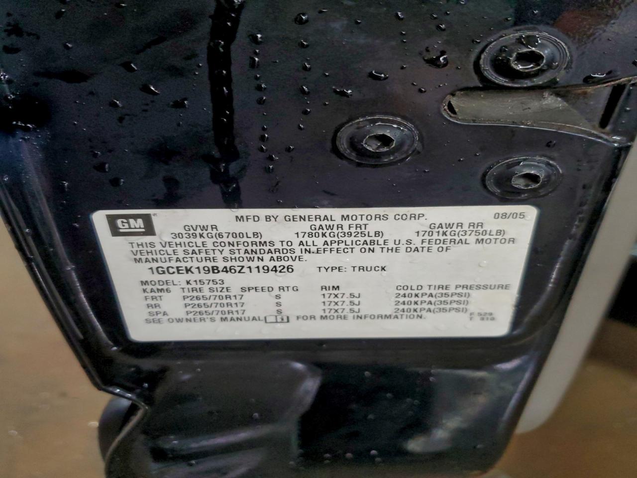 2006 CHEVROLET SILVERADO K1500 photo 12