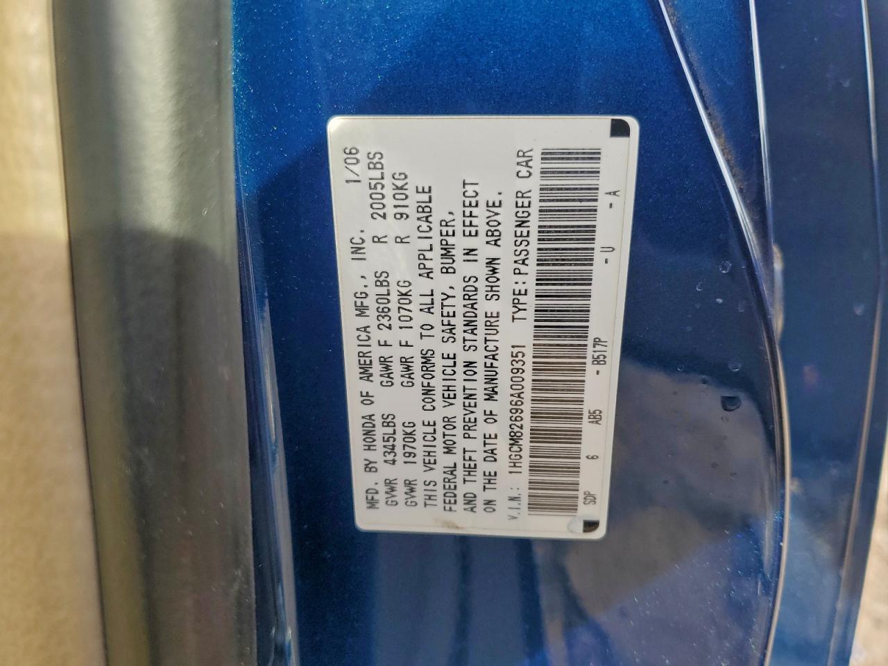 2006 HONDA ACCORD EX photo 13