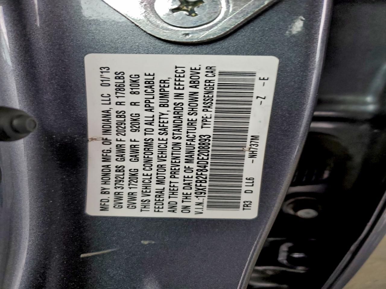 2013 HONDA CIVIC EX photo 12