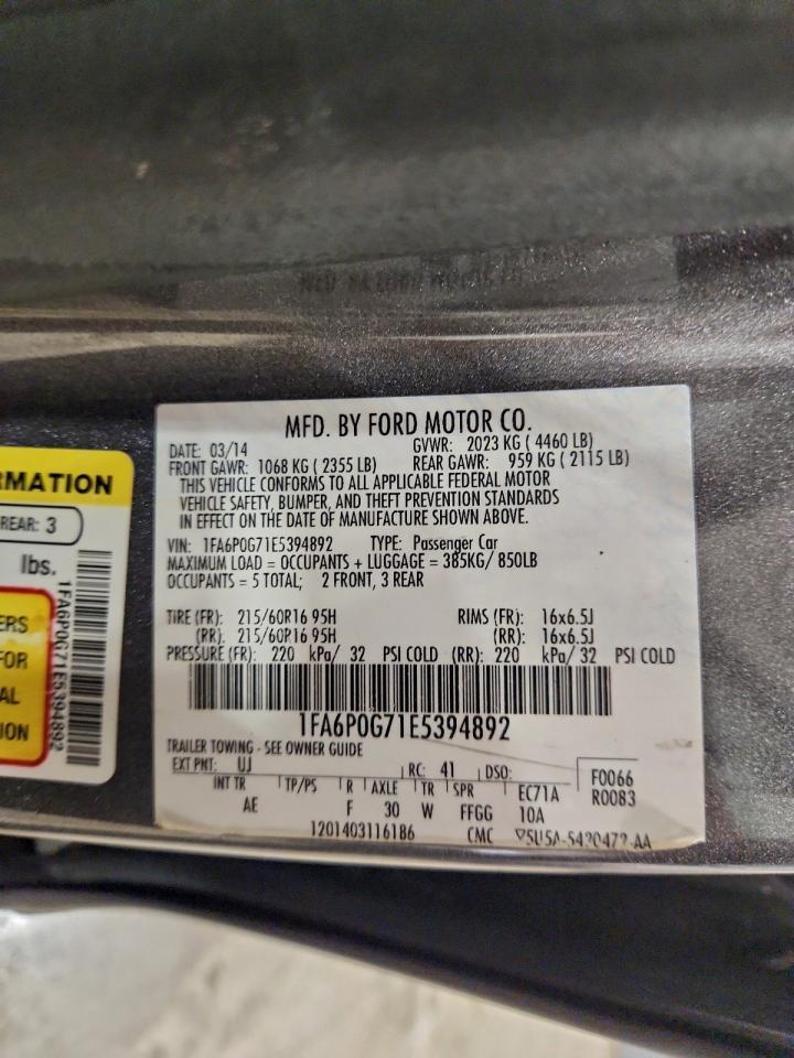 2014 FORD FUSION S photo 13
