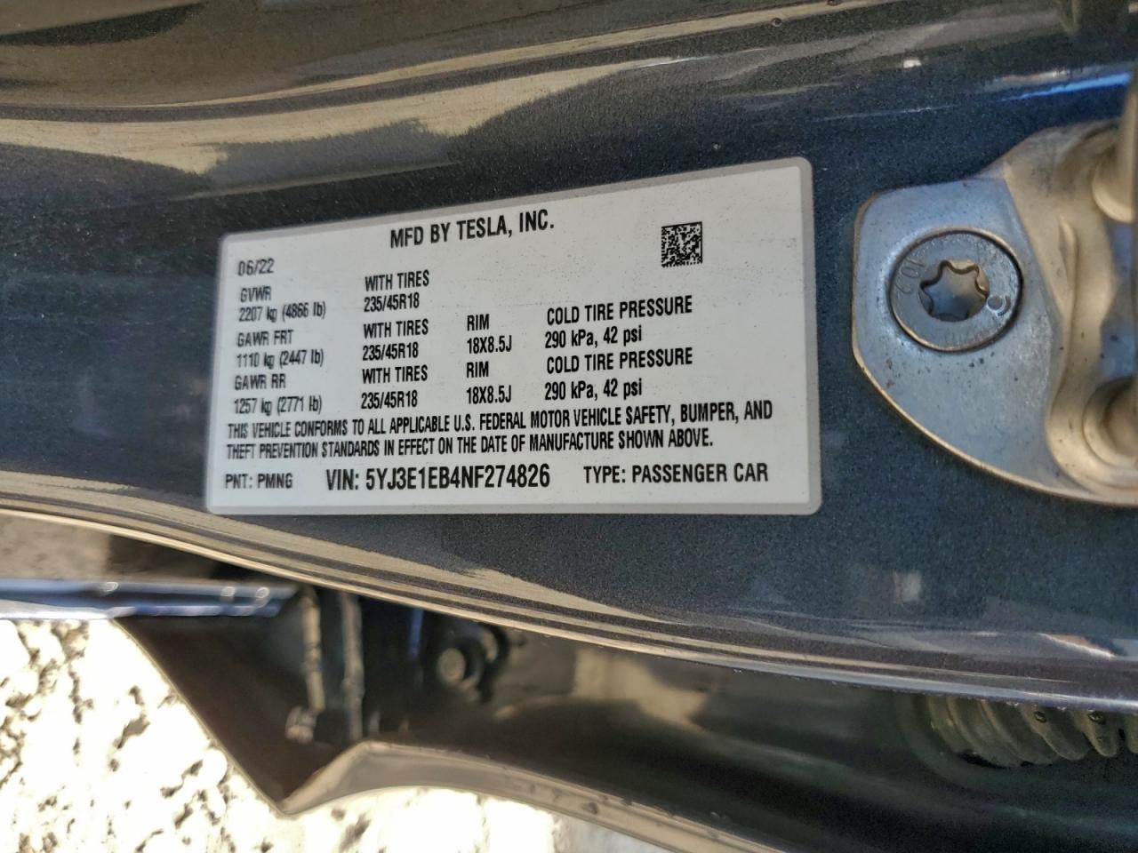 2022 TESLA MODEL 3 photo 12