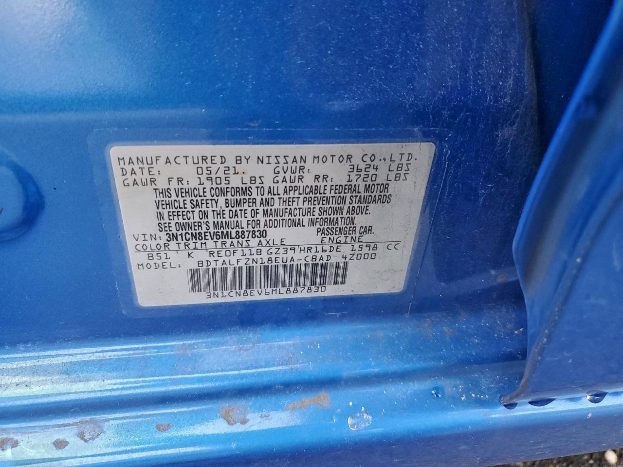 2021 NISSAN VERSA SV photo 23
